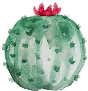 Watercolor Cactus Shape.